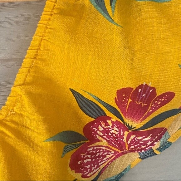 Old Navy Yellow Floral Midi Sundress - Size Medium - Ruffle Hem - Picture 5 of 10